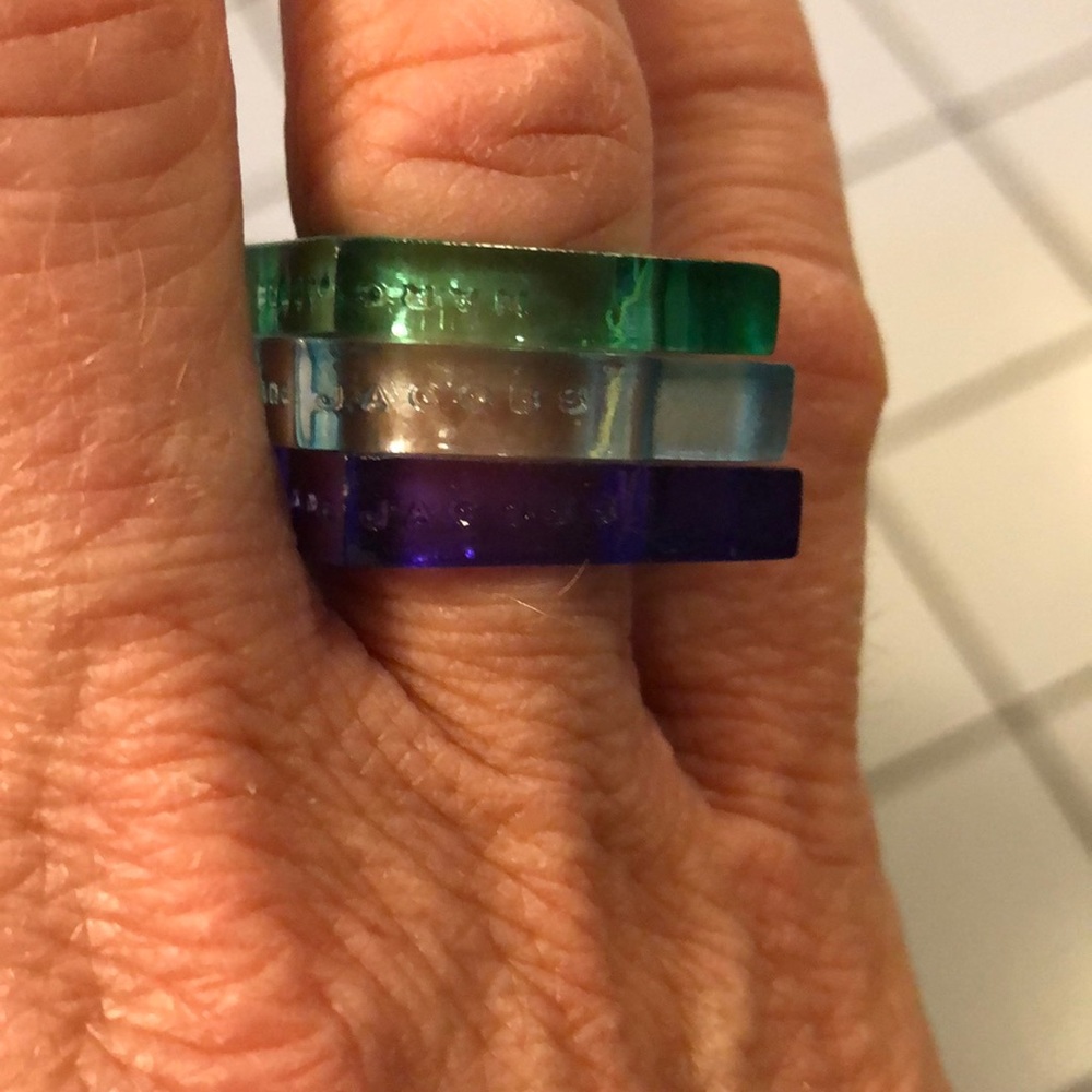 Marc by Marc Jacobs lucite square rings,